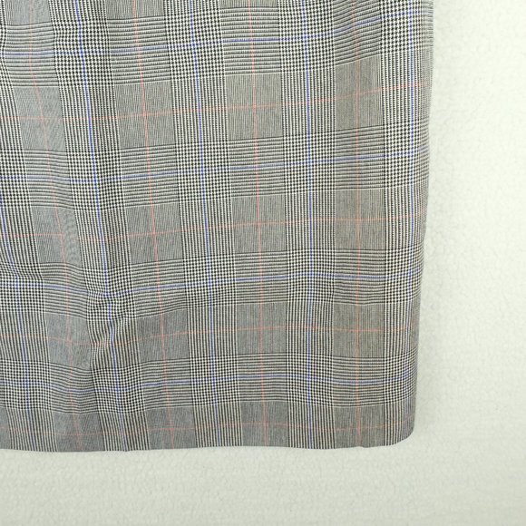 Vintage Womens Straight Skirt 10 Gray Houndstooth Check Midi Pleated Classic 80s - Picture 7 of 14